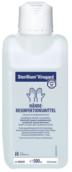 Sterillium® Virugard, Händedesinfektion, parfümfrei, farbstofffrei, 500 ml