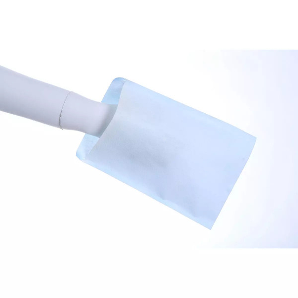 Med-Comfort Einweg Waschhandschuhe mit PE-Innenbeschichtung, weiß-blau, 14,6 x 22 cm