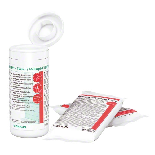 Meliseptol® HBV, Desinfektionstücher für Flächen, Spenderdose inkl.100 Tüchern