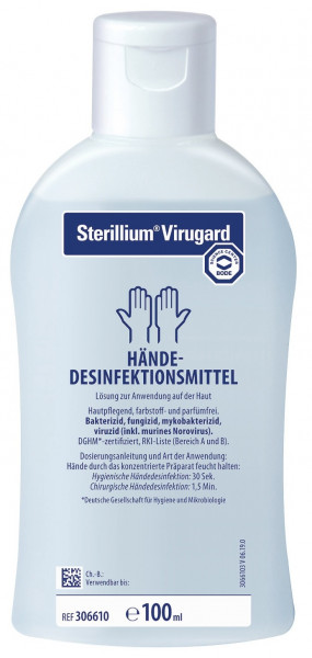 Sterillium® Virugard, Händedesinfektion, parfümfrei,farbstofffrei,100 ml