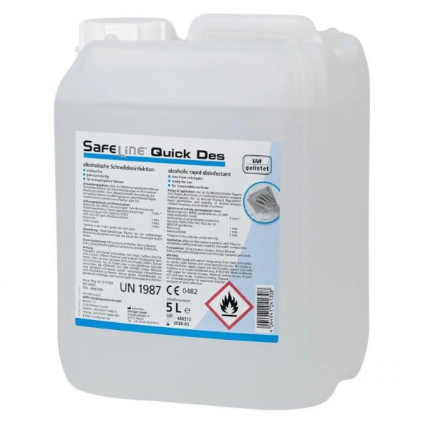 Safeline Quick Des N, Schnelldesinfektion, Flächendesinfektion, gebrauchsfertig, 5 Liter