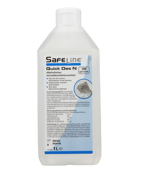 Safeline Quick Des N, Schnelldesinfektion, Flächendesinfektion, gebrauchsfertig, 1 Liter