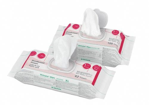 Meliseptol® Wipes sensitive XL, Desinfektionstücher, Flächendesinfektion, 42 Tücher, ca. 24 x 30 cm